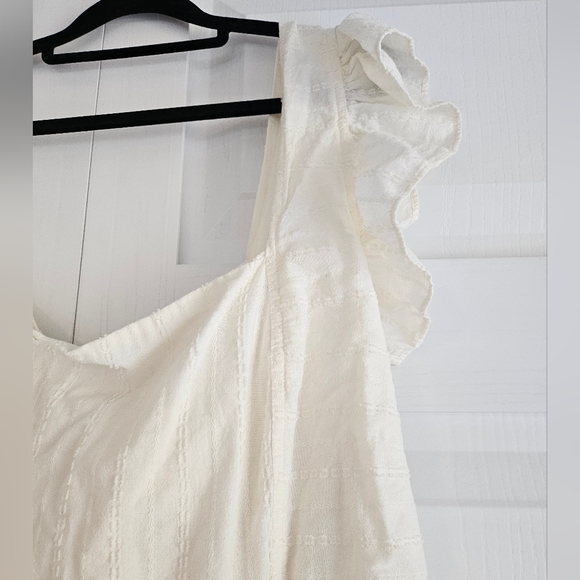 Madewell Ruffle-Strap Tiered Midi Dress in Textural Stripe - Picture 3 of 10